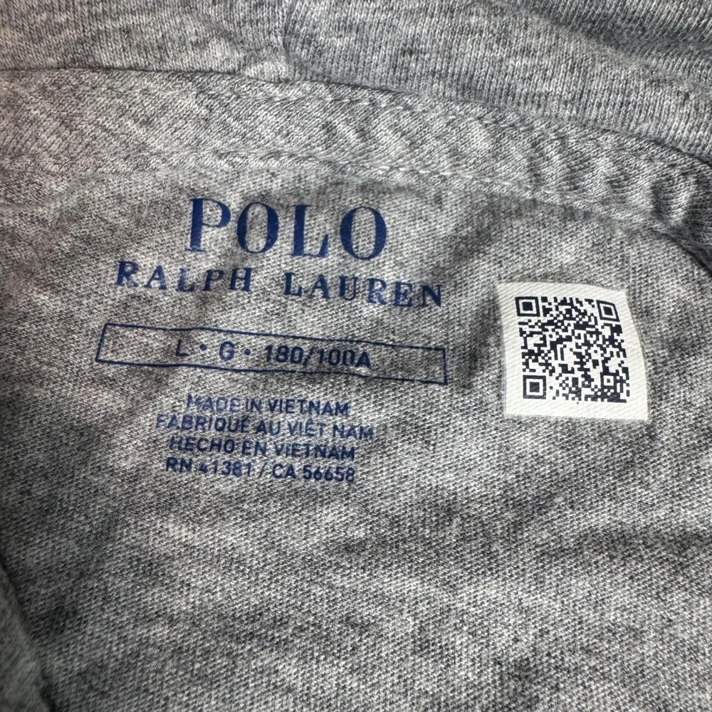 Polo Ralph Lauren Men Gray Heathered Long Sleeve Cotton Jersey Pullover Hoodie L